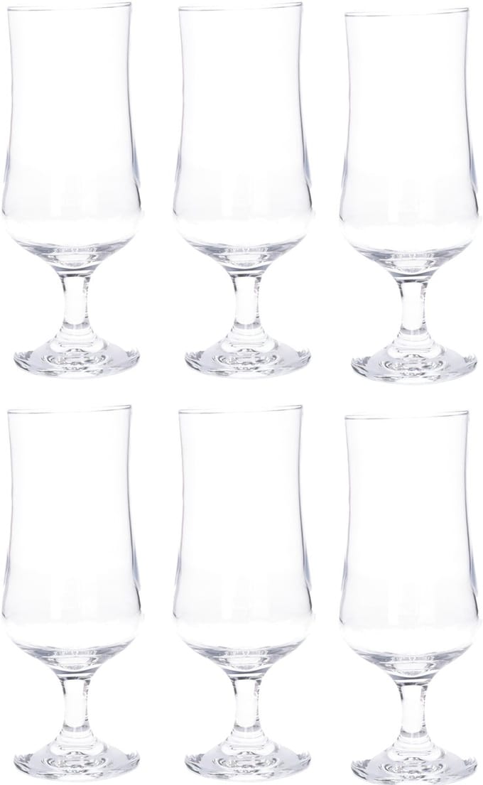 Alessandro Bierglazen Cerveza - 6x stuks - voetglas - 400 ml - 7,5 x 19 cm - bierglas