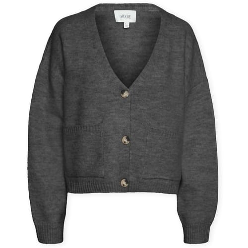 Vest Aware Noos Gemma Cardigan - Dark Grey Melange