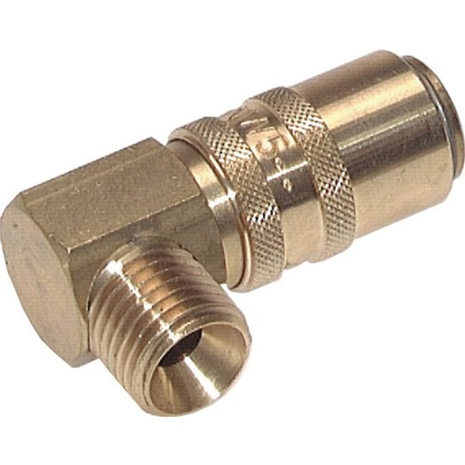 RVS DN 6 Tempereerkoppeling Snelkoppeling G 1/4 inch Buitendraad Dubbele afsluiting 90-deg