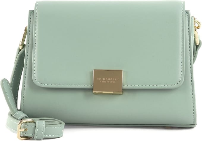SEIDENFELT MANUFAKTUR Schoudertas Ellanda Crossbag Soft Blue / Gold Mintgroen