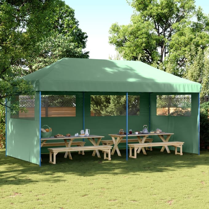 vidaXL - Partytent - inklapbaar - pop-up - met - 3 - zijwanden - groen