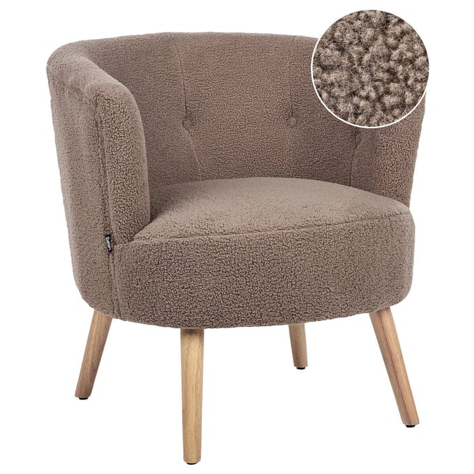 ODENZEN - Fauteuil - Bruin - Bouclé