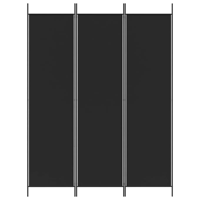 vidaXL - Kamerscherm - met - 3 - panelen - 150x200 - cm - stof - zwart