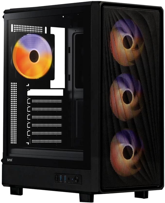 SMX Shell - Mid Tower Behuizing ATX Tempered Glass ARGB Zwart