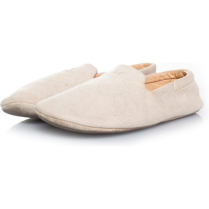 Hermes Home canvas pantoffels in beige