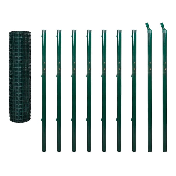 vidaXL - Euro - hek - 10x1,7 - m - staal - groen