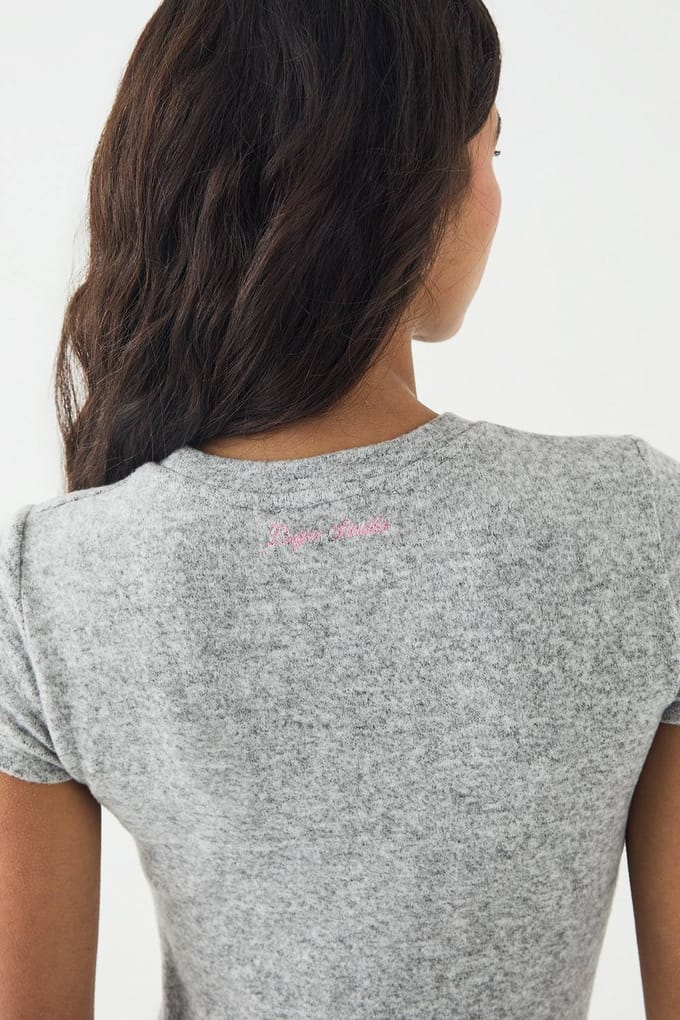 Dames DSGN Studio Lounge Loose Fit T-Shirt | Ash Grey | Maat: 3XL
