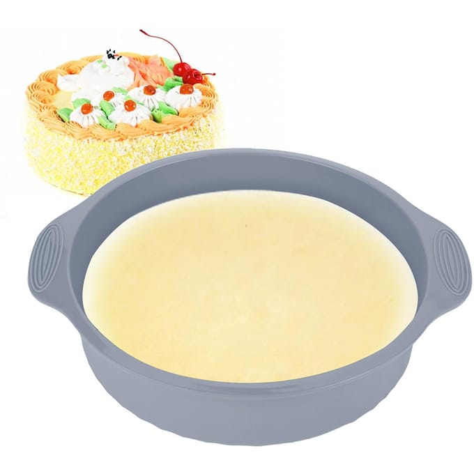 Moule à gâteau en Silicone de 9 pouces, forme ronde, divers plats de cuisson pour four (gris) grise