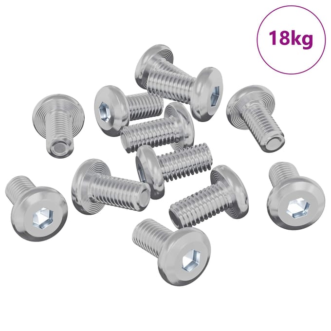 vidaXL Slot Schroef Effen 4865 pcs Zilver Staal