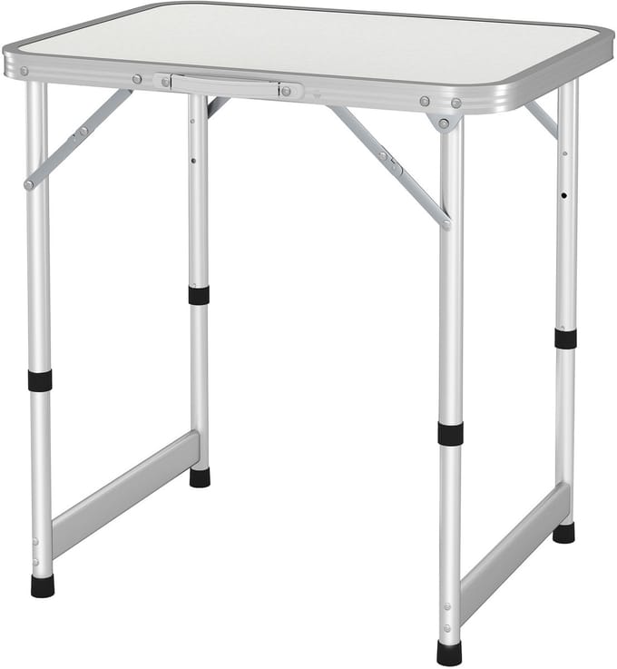 Klaptafel - in hoogte verstelbaar - aluminium - MDF en wit