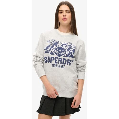 Superdry Oversized Outdoors Sweatshirt met Ronde Hals en Print Grijs Grootte: XL
