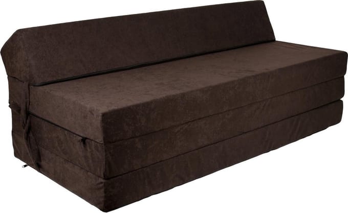 Opvouwbaar matras met hoofdkussen - Wasbare hoes - 200cm x 120cm x 10cm - Bruin