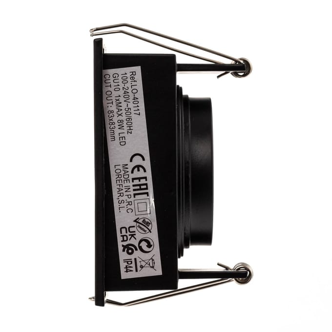 FARO BARCELONA Inbouwspot Hyde 1-lamp frame hoekig IP44 zwart