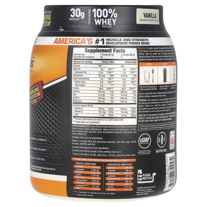 Body Fortress, Super Advanced Whey Protein, Vanille, 1,74 lb (792 g)