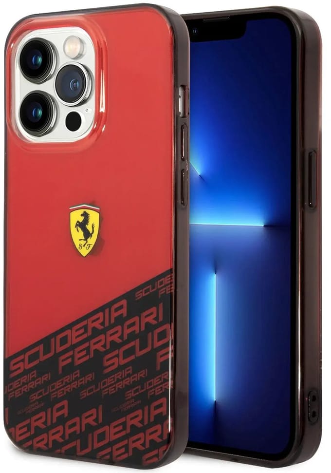 Ferrari Back Cover - iPhone 14 Plus & 15 Plus - Rood - Slanke Pasvorm - Verhoogde Randen