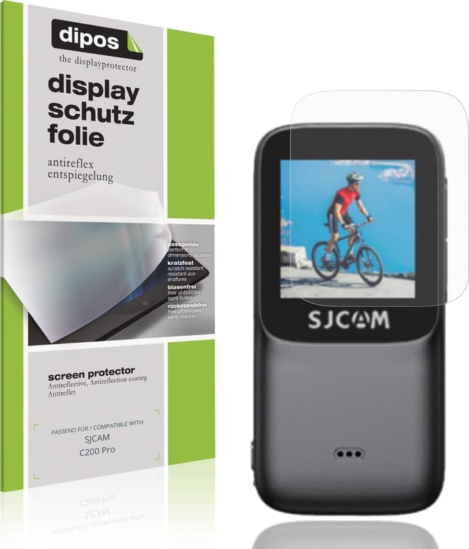 dipos – 4x Matte Beschermfolie geschikt voor SJCAM C200 Pro | Krasbestendige & antireflecterende Screenprotector Ultra-Thin