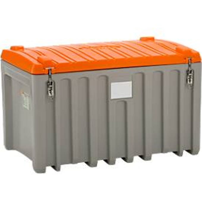 Transport- en platformbox CEMO CEMbox 400, polyetheen, 400 l, L 1200 x B 790 x H 750 mm, stapelbaar, grijs/oranje