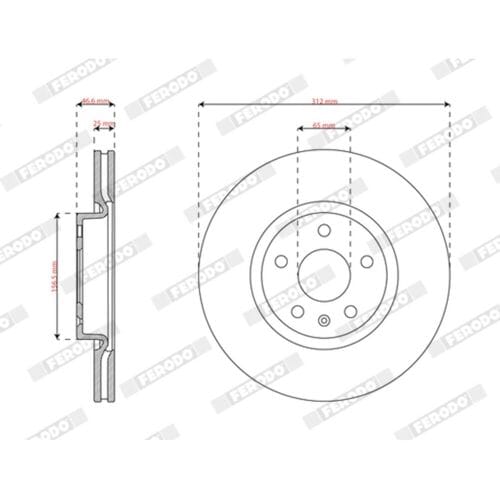 Remschijf FERODO DDF2702C, 2 stuk