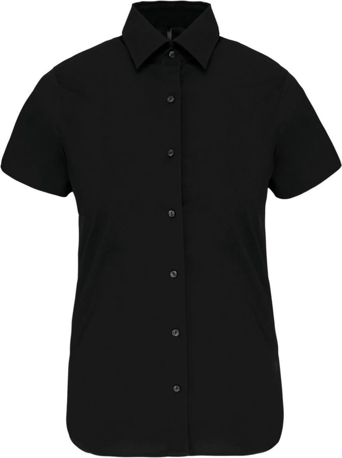 Kariban Dames stretch blouse korte mouwen K532 - Black - M