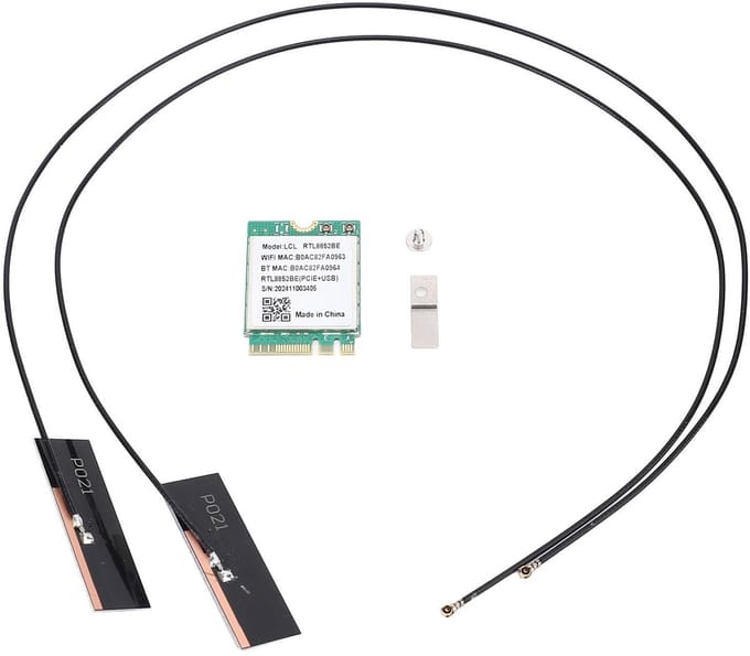 WiFi 6 M.2 Mini Desktop Adapter - 1800Mbps, BT5.2, MU-MIMO, Compatibel met Win10/11 en Linux