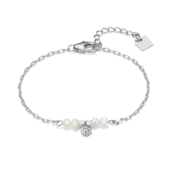 Twice As Nice Armband in zilver, parels Zilverkleurig 16cm+3cm
