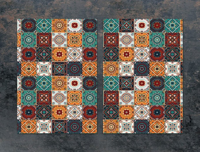 TMK ArtDeko - Snijplank - Glas - 2x 35x52 cm - Mozaïek