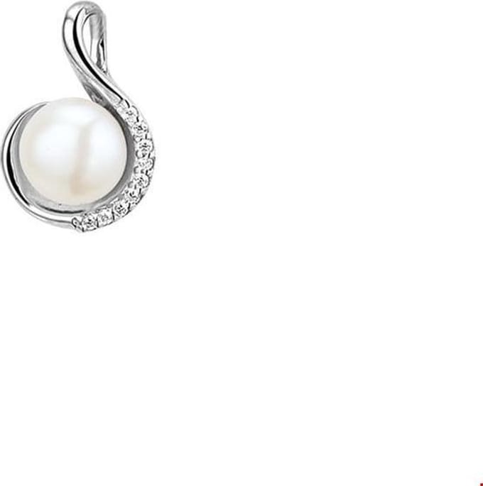 hanger parel en zirkonia zilver gerhodineerd