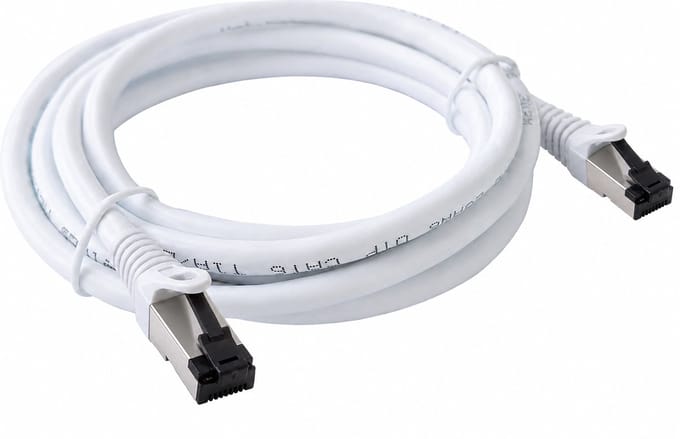 NexCable Premium Silver Plated Internetkabel 1 meter - CAT8 S/FTP Ethernet kabel RJ45 - Patchkabel LAN Cable Netwerkkabel - Wit