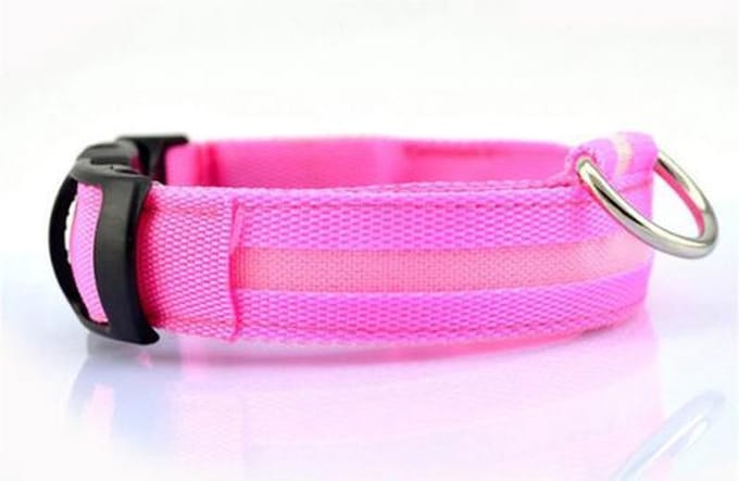Hondenriem - Lichtgevend - Roze - S