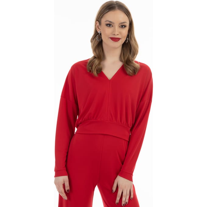 faina Cropped overhemd met lange mouwen