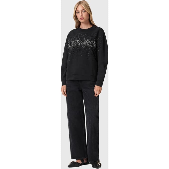 AllSaints Sprinkle Etta Sweat Black Taglia: M | Maglie a manica lunga Outlet | Donna | Nero
