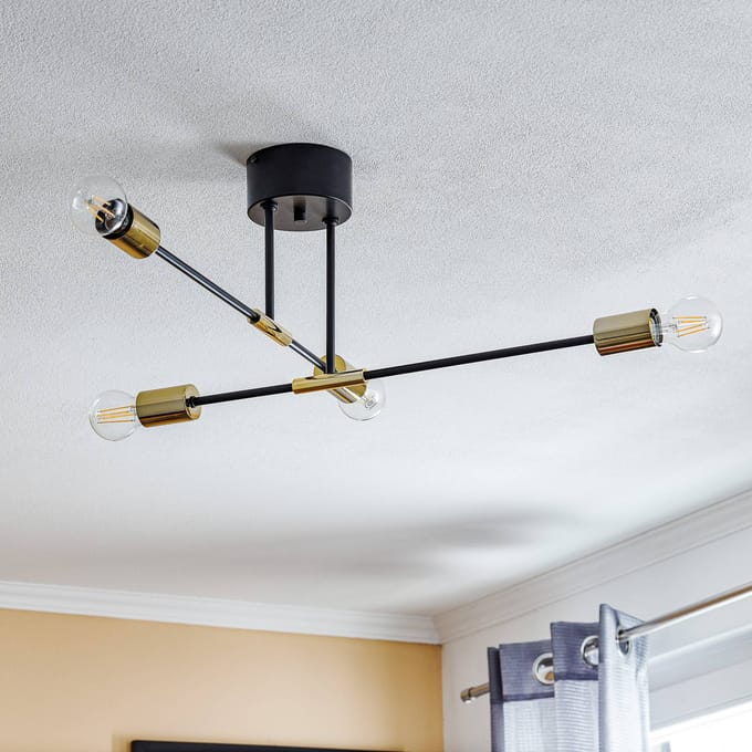 Luminex Flame 3906 Hanglamp Zwart/Goud - Modern Design