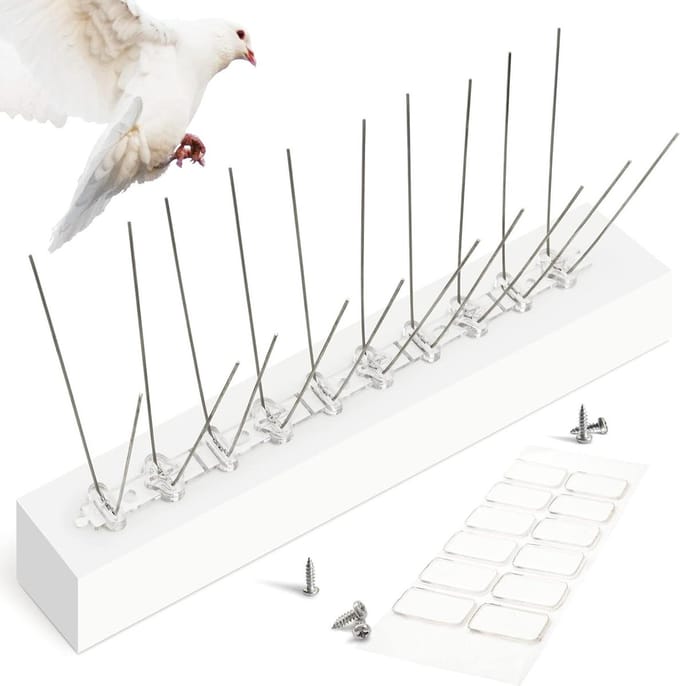 Duivenafweer spikes 3 meter - 12 elementen - vogelafweer spikes - vogelverschrikker - duivenbescherming - vogelafweer pigeon pins