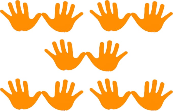 MDsport - Markeerhand - Set van 5 paar - Oranje