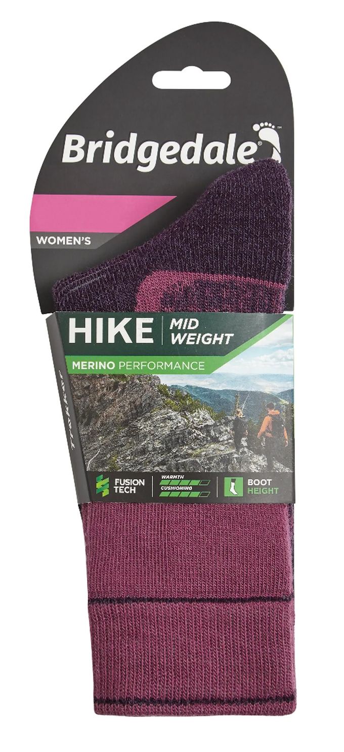 Bridgedale - Dames Wandeling Middelzware Merino Sokken - Bessen