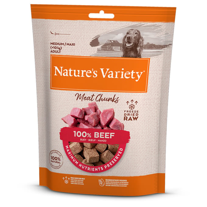 Gevriesdroogde Hondensnacks Natures Variety - Rund 100% Rundervlees - 50 Gr