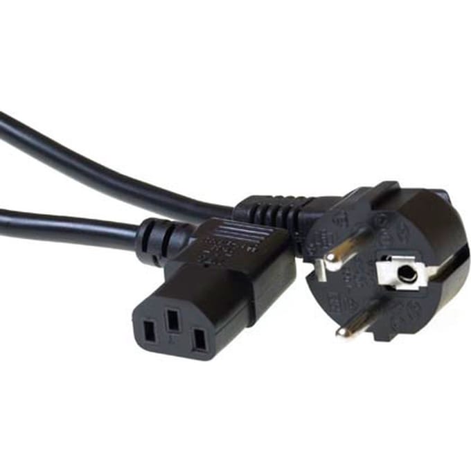 ACT Netsnoer Schuko CEE 7/7 male (haaks) - C13 (haaks) IEC 60320 zwart 2 m AK5018