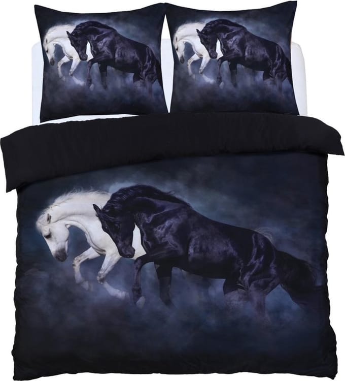 Husch Dekbedovertrek Horses - 200x200/220 - Paarden