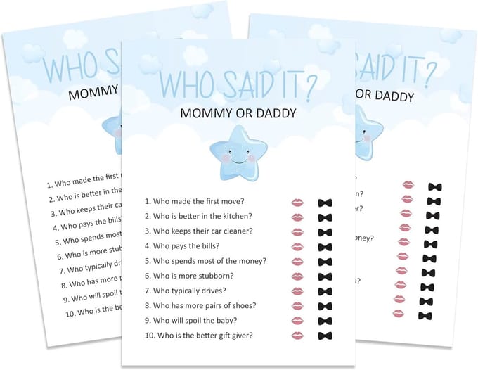 Spel Kaartjes - Feest Activiteit - Babyshower Vieren - Vijftig Bedrukte Sets - 5x7 Inch