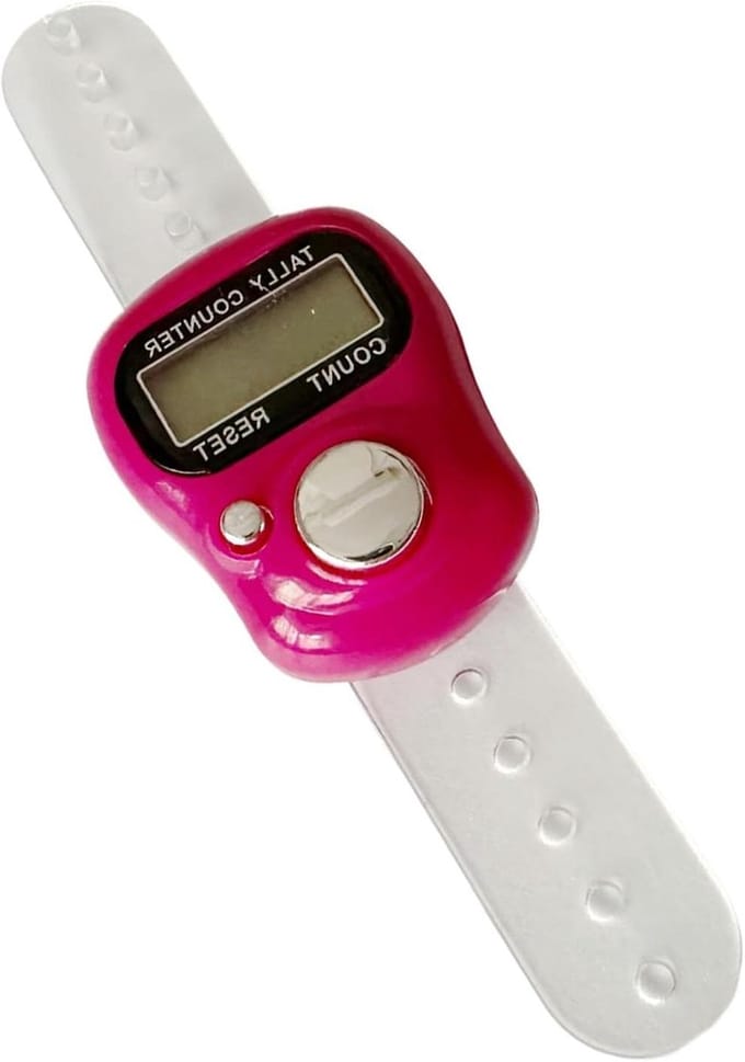 Vingerteller Digitaal - Ringteller Clicker - Activiteiten Tellen - LCD Display - 12 cm - Wit