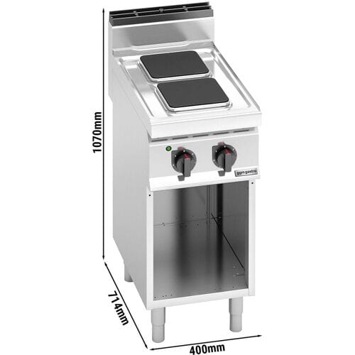 GGM Gastro Elektroherd - 5,2 kW - 2 Platten Eckig Zilver