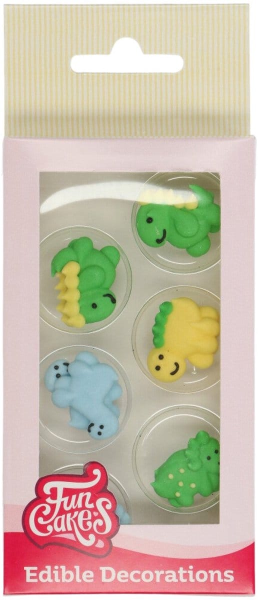 FunCakes Suikerdecoraties - Dino - 12 Stuks - Eetbare Taartdecoratie