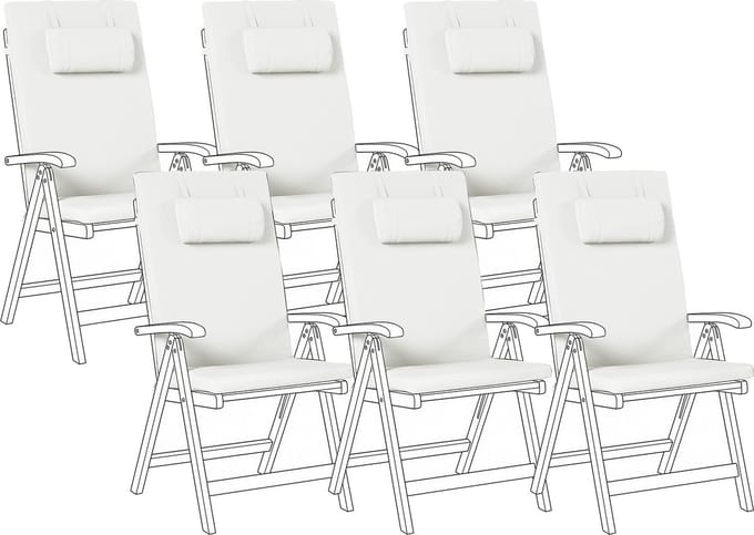 JAVA/AMAN PREMIUM - Tuinkussen set van 6 - Gebroken wit - Polyester