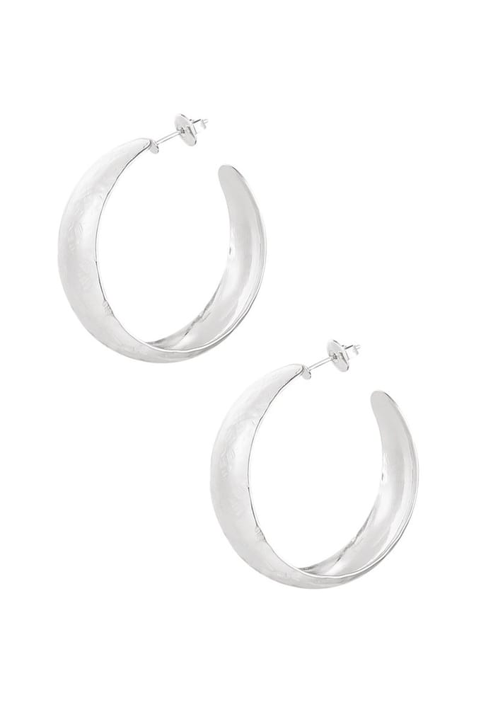 Bijoutheek Oorknoppen Structuur Hoop Zilver