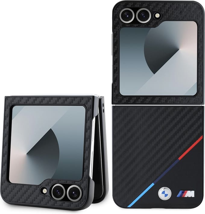 BMW Carbon Tricolor Case for Samsung Galaxy Z Flip 6 - Black