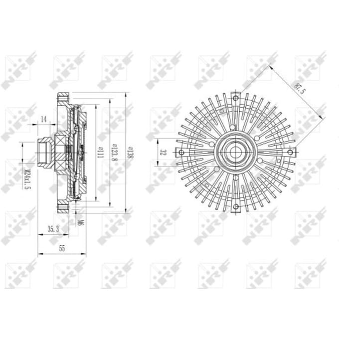 Koppeling, radiatorventilator NRF 49599