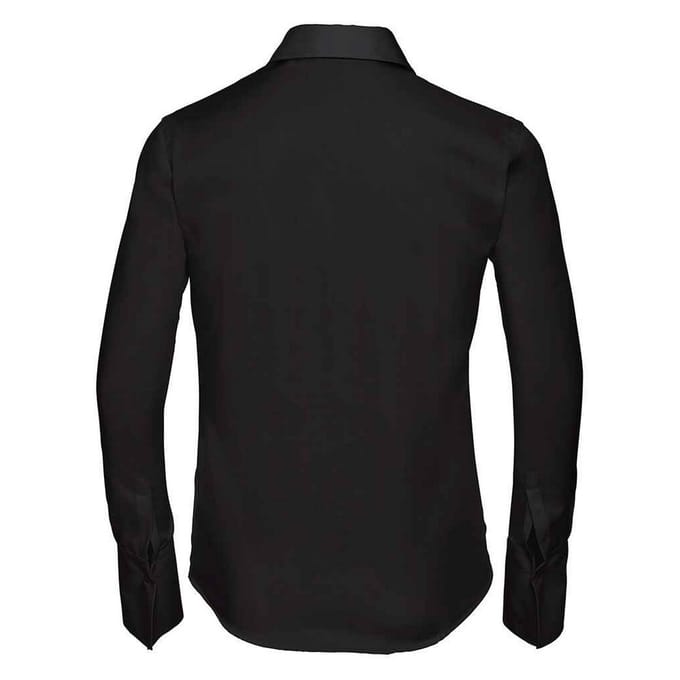 Russell Collection Dames/Dames Ultimate Non-Iron Shirt met Lange Mouwen (Zwart)