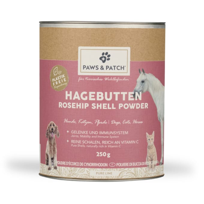 250g PAWS & PATCH Rozenbottelschil poeder aanvullende voeding voor honden