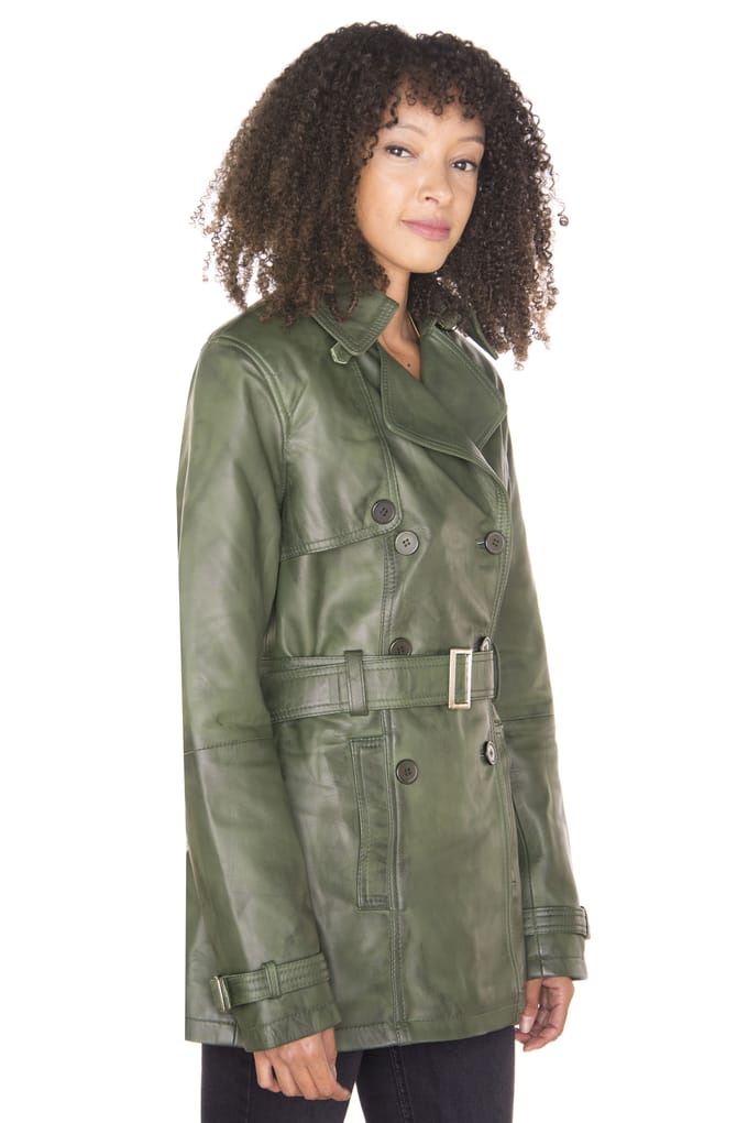 Trenchcoat van nappaleer voor dames-Mosul