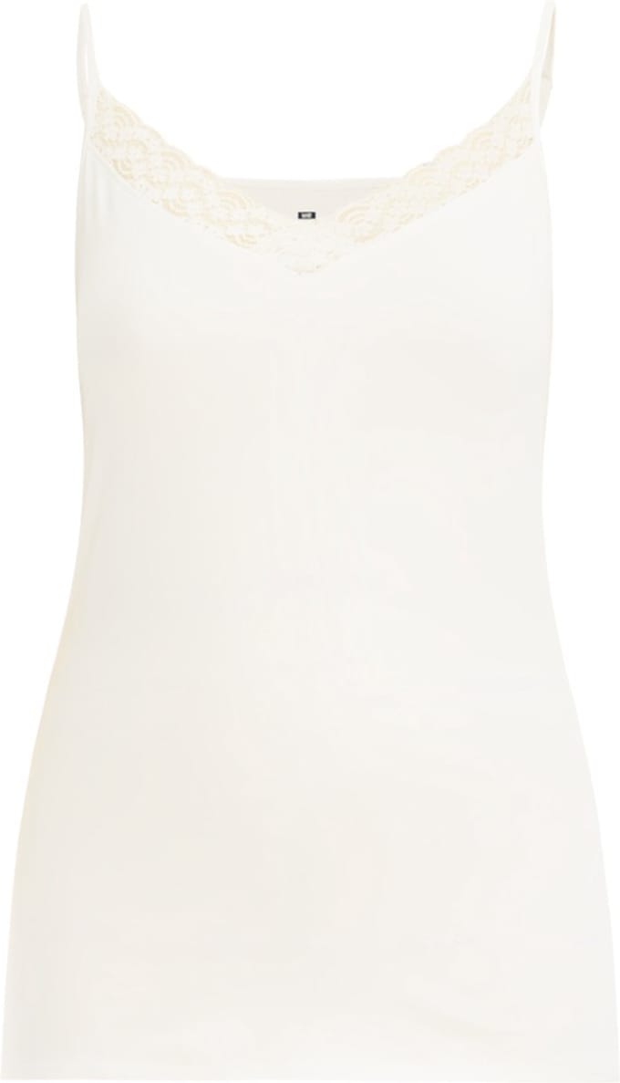 WE Fashion Dames singlet met kant - Curve